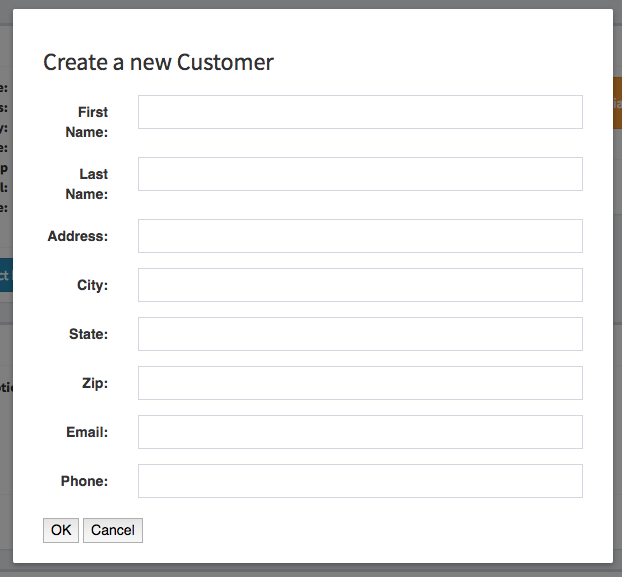 New customer form that contains fields relevant to adding a new customer within hibbittsautopro.com.